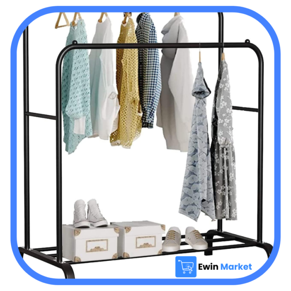 Double porte-manteau pour le stockage des vêtements – Image 2